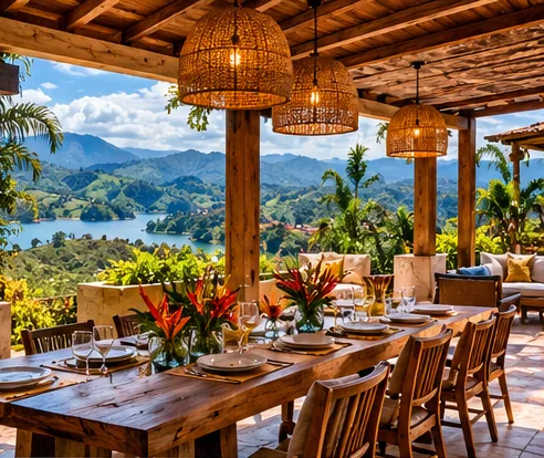 Illustrative Colombian finca scene